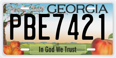 GA license plate PBE7421