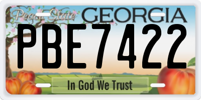 GA license plate PBE7422