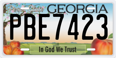 GA license plate PBE7423