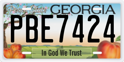 GA license plate PBE7424