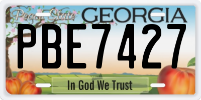 GA license plate PBE7427
