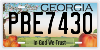 GA license plate PBE7430