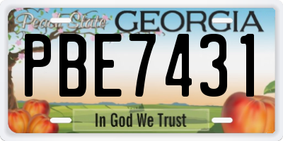 GA license plate PBE7431