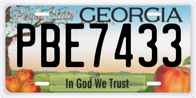 GA license plate PBE7433