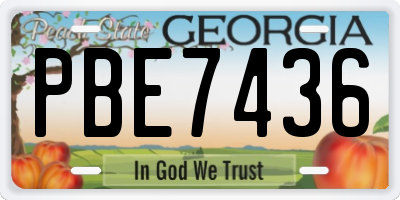 GA license plate PBE7436