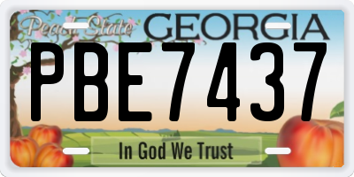 GA license plate PBE7437