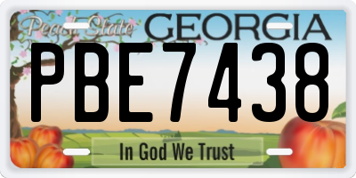 GA license plate PBE7438