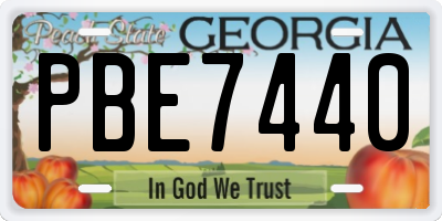 GA license plate PBE7440