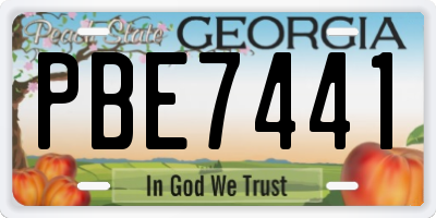 GA license plate PBE7441