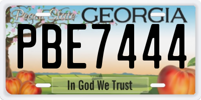 GA license plate PBE7444
