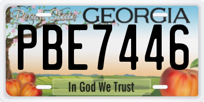GA license plate PBE7446
