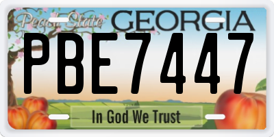 GA license plate PBE7447