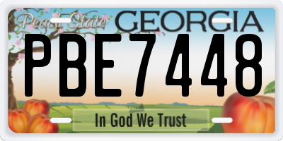 GA license plate PBE7448