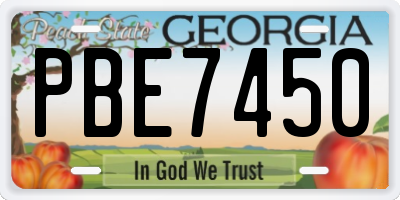 GA license plate PBE7450