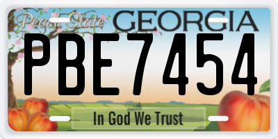 GA license plate PBE7454