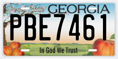 GA license plate PBE7461