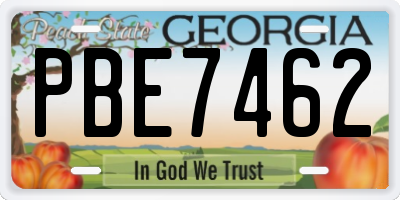 GA license plate PBE7462