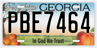 GA license plate PBE7464