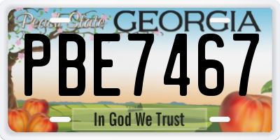 GA license plate PBE7467