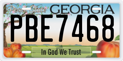 GA license plate PBE7468
