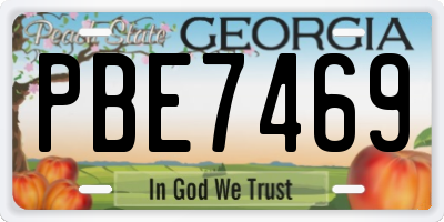 GA license plate PBE7469