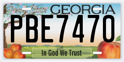 GA license plate PBE7470