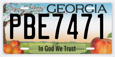 GA license plate PBE7471