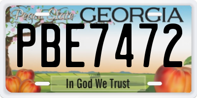 GA license plate PBE7472