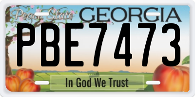 GA license plate PBE7473