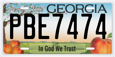 GA license plate PBE7474