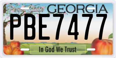 GA license plate PBE7477
