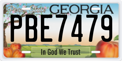 GA license plate PBE7479
