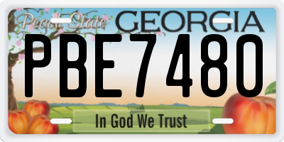 GA license plate PBE7480