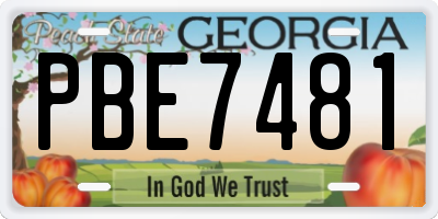 GA license plate PBE7481