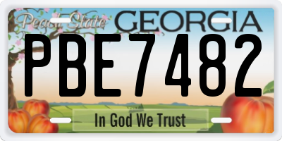 GA license plate PBE7482
