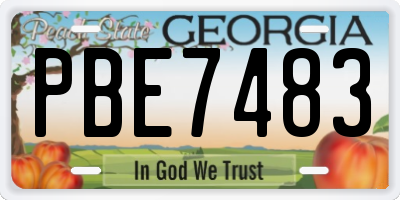 GA license plate PBE7483