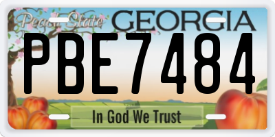 GA license plate PBE7484