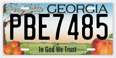 GA license plate PBE7485