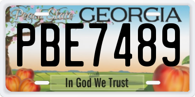 GA license plate PBE7489