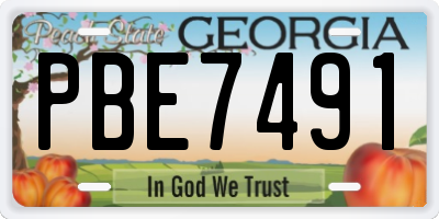 GA license plate PBE7491