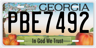 GA license plate PBE7492