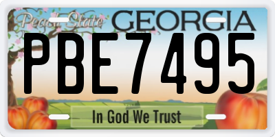 GA license plate PBE7495