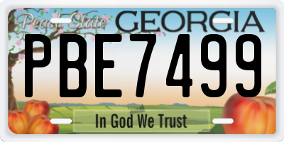 GA license plate PBE7499