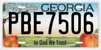 GA license plate PBE7506