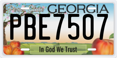 GA license plate PBE7507