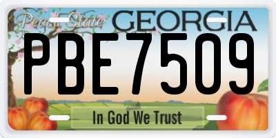 GA license plate PBE7509