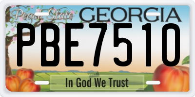 GA license plate PBE7510