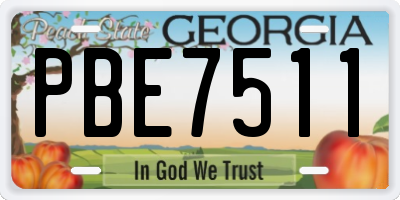 GA license plate PBE7511