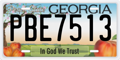 GA license plate PBE7513