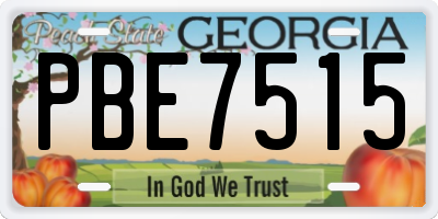GA license plate PBE7515